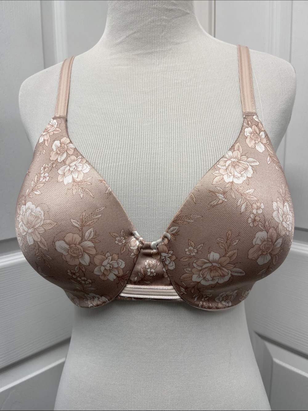 Bali Tan Floral Padded Underwire Bra 36C